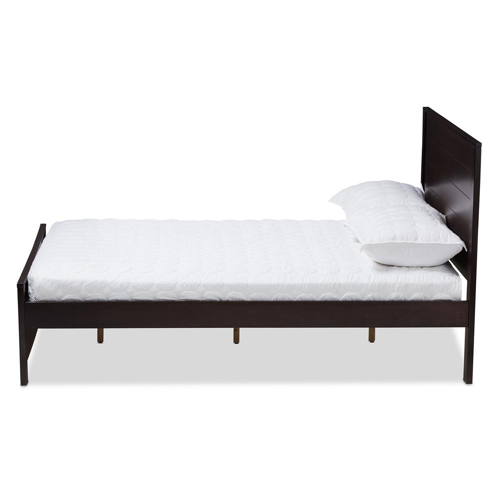 Catalina Modern Classic Mission Style Dark Brown-Finished Wood Full Platform Bed. Picture 10