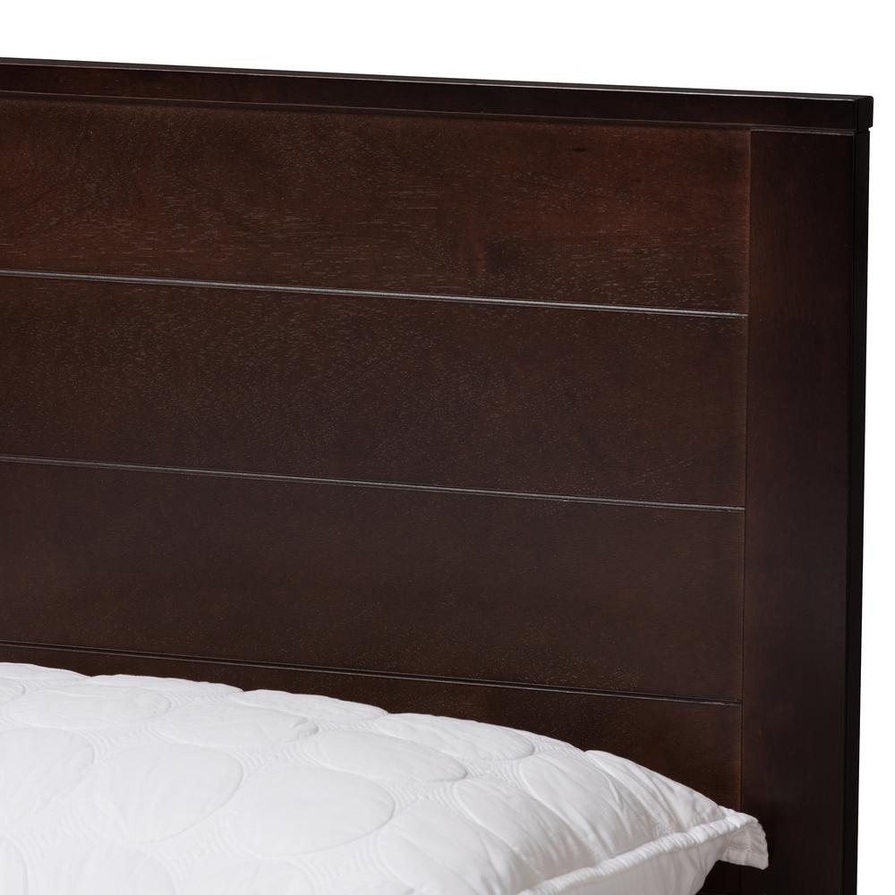 Catalina Modern Classic Mission Style Dark Brown-Finished Wood Full Platform Bed. Picture 12