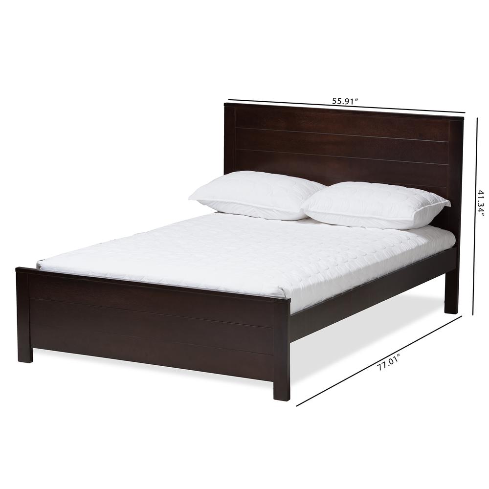 Catalina Modern Classic Mission Style Dark Brown-Finished Wood Full Platform Bed. Picture 16