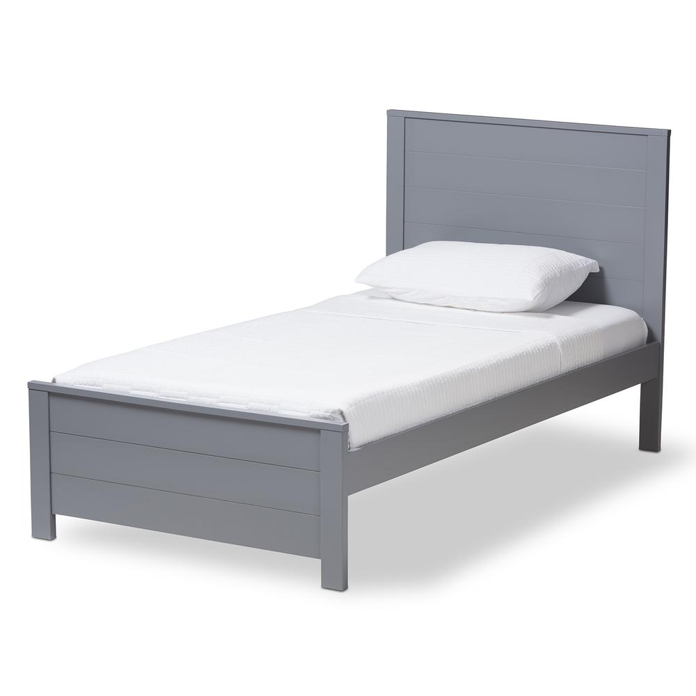 Catalina Modern Classic Mission Style Grey-Finished Wood Twin Platform Bed. Picture 9