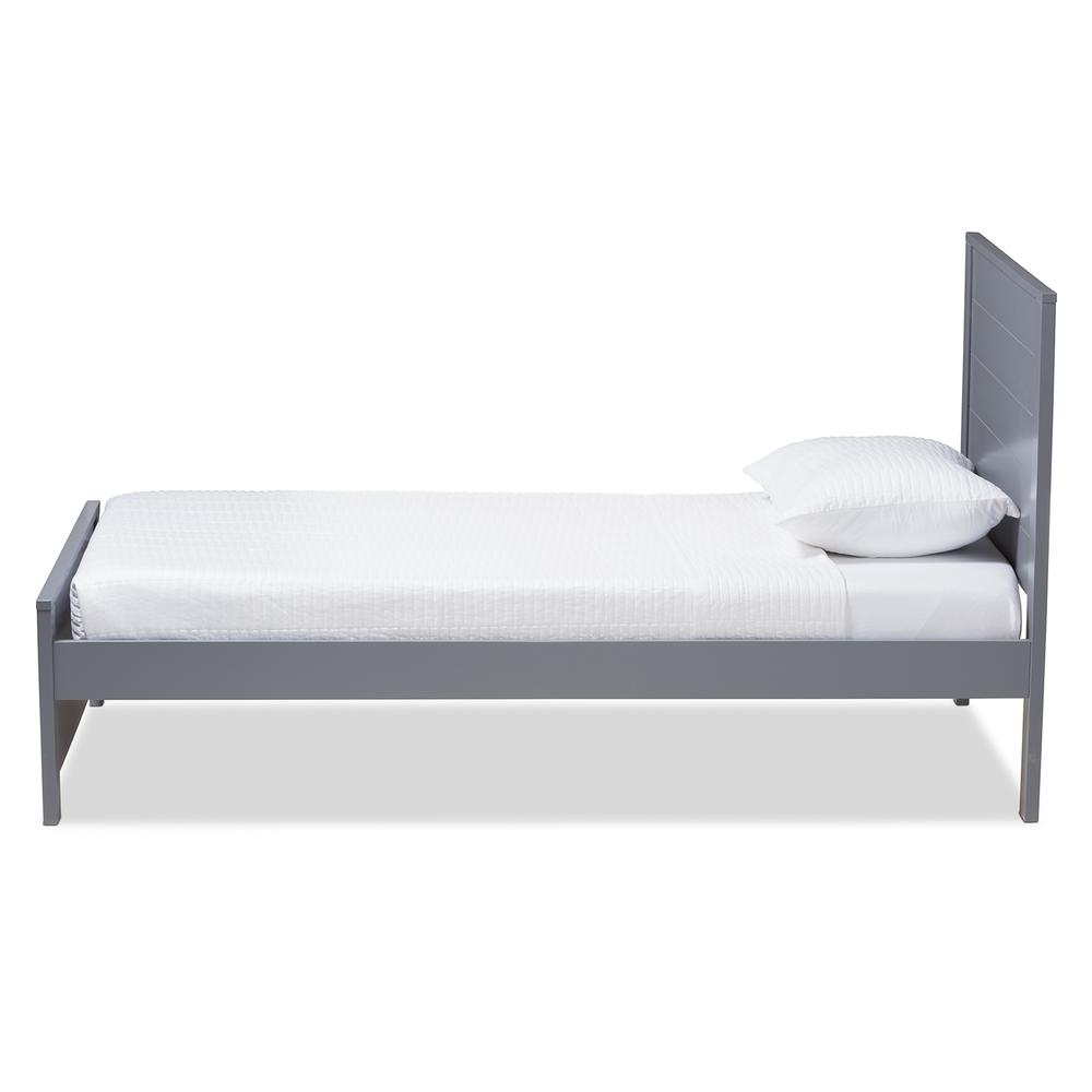 Catalina Modern Classic Mission Style Grey-Finished Wood Twin Platform Bed. Picture 10