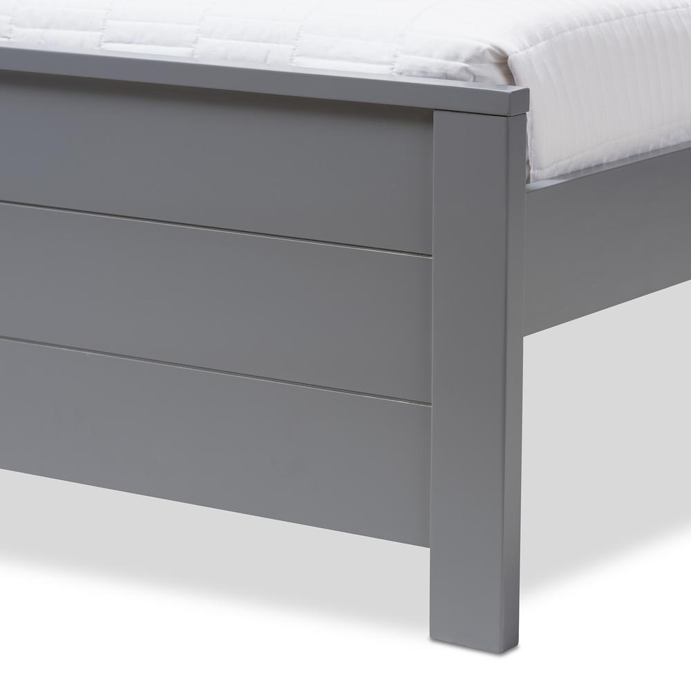 Classic Mission Style Grey-Finished Wood Twin Platform Bed with Trundle. Picture 19