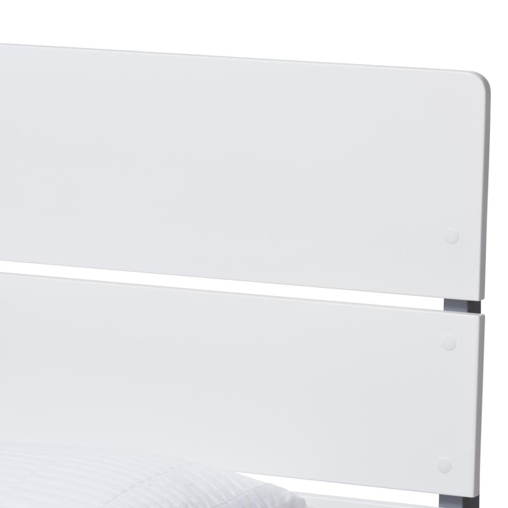 Classic Mission Style White and Dark Grey-Finished Wood Twin Platform Bed. Picture 12
