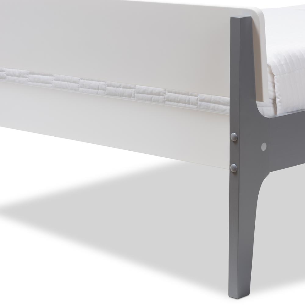 Classic Mission Style White and Grey-Finished Wood Twin Platform Bed. Picture 19