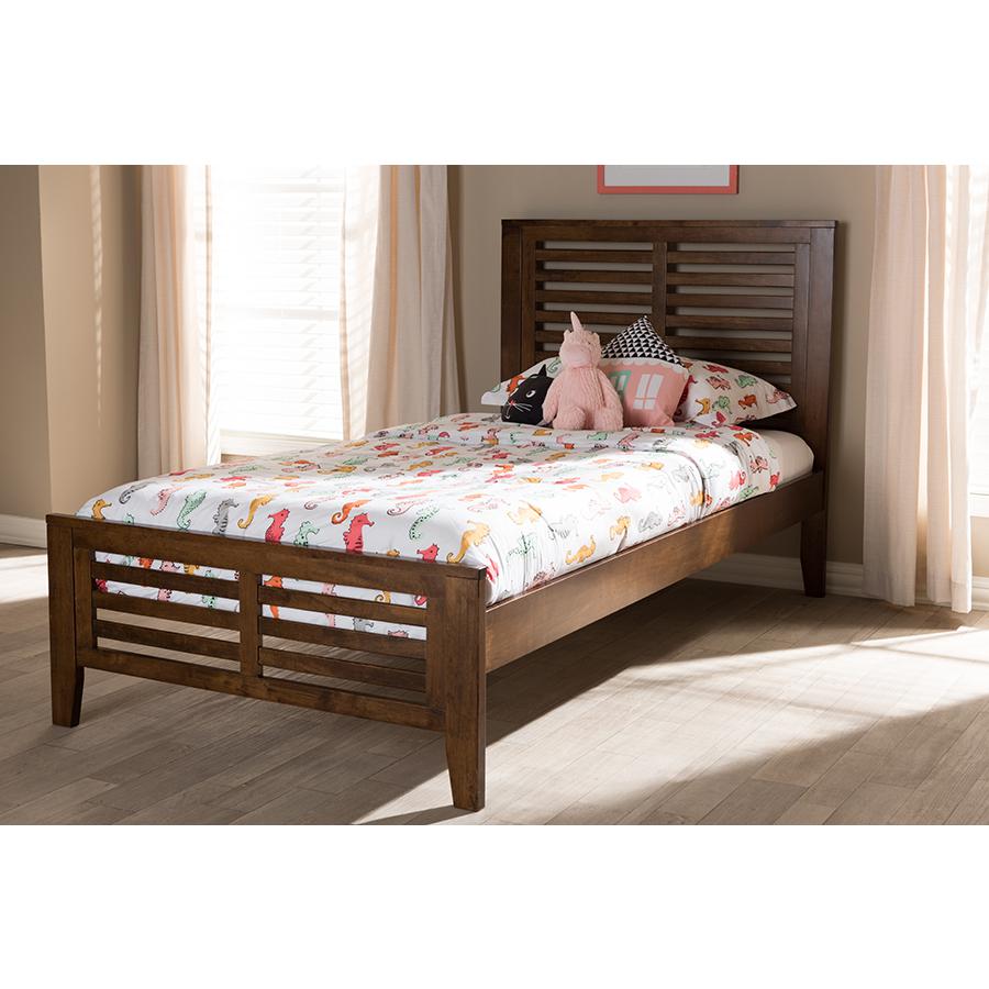 Sedona Modern Classic Mission Style Brown-Finished Wood Twin Platform Bed. Picture 7