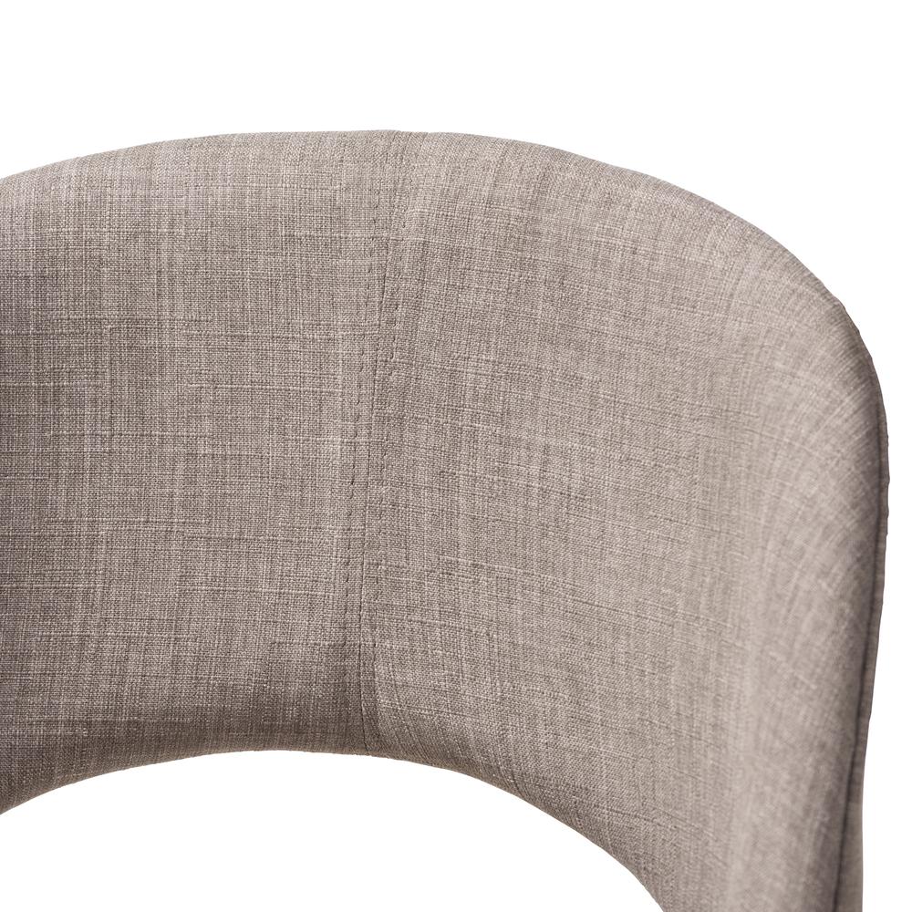 Light Grey Fabric Upholstered Walnut Finished Wood Bar Stool (Set of 2). Picture 12