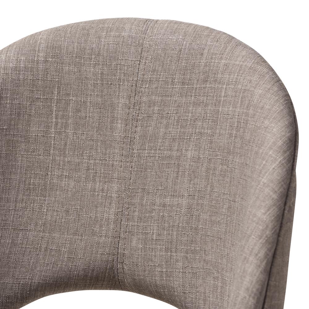 Light Grey Fabric Upholstered Walnut Finished Wood Dining Chair (Set of 2). Picture 12
