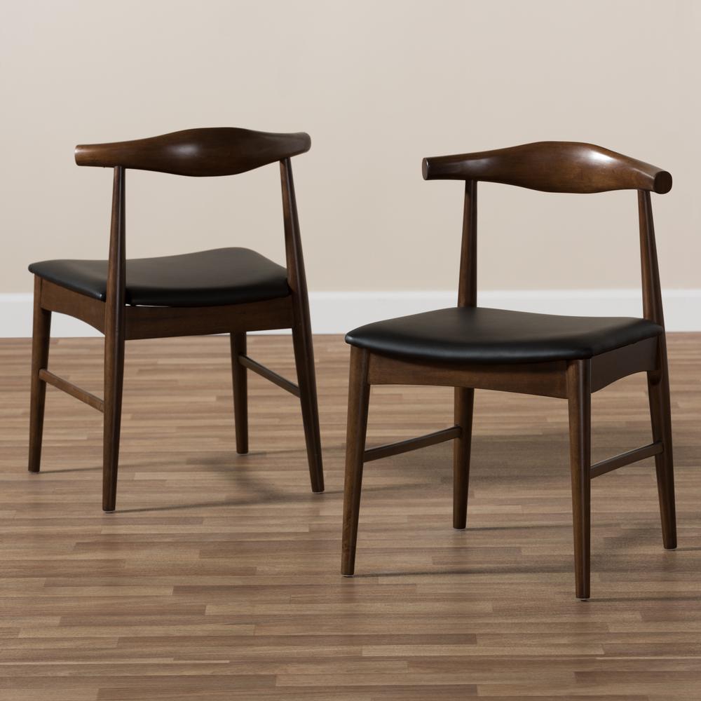 Baxton Studio Winton Mid-Century Modern Walnut Wood Dining Chair (Set of 2). Picture 15