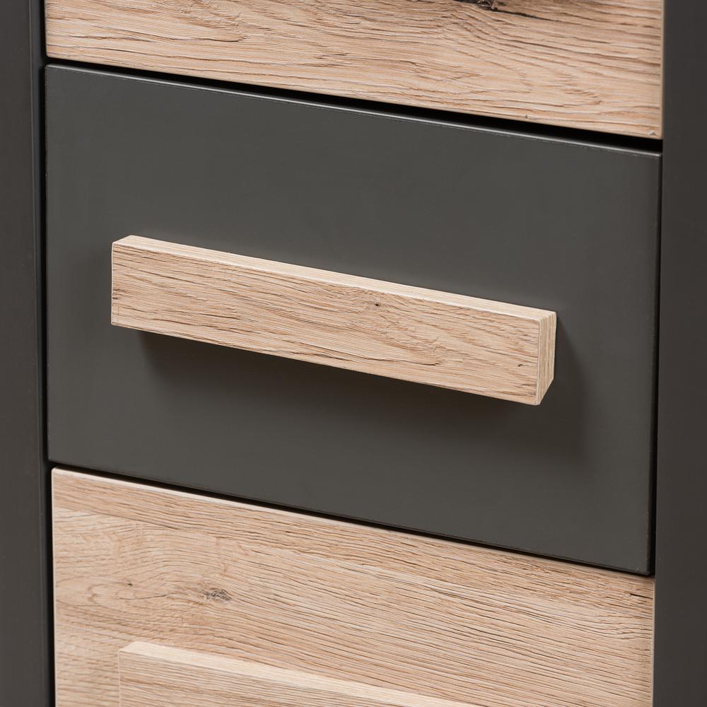 Dark Grey and Light Brown Two-Tone 4-Drawer Storage Cabinet. Picture 14
