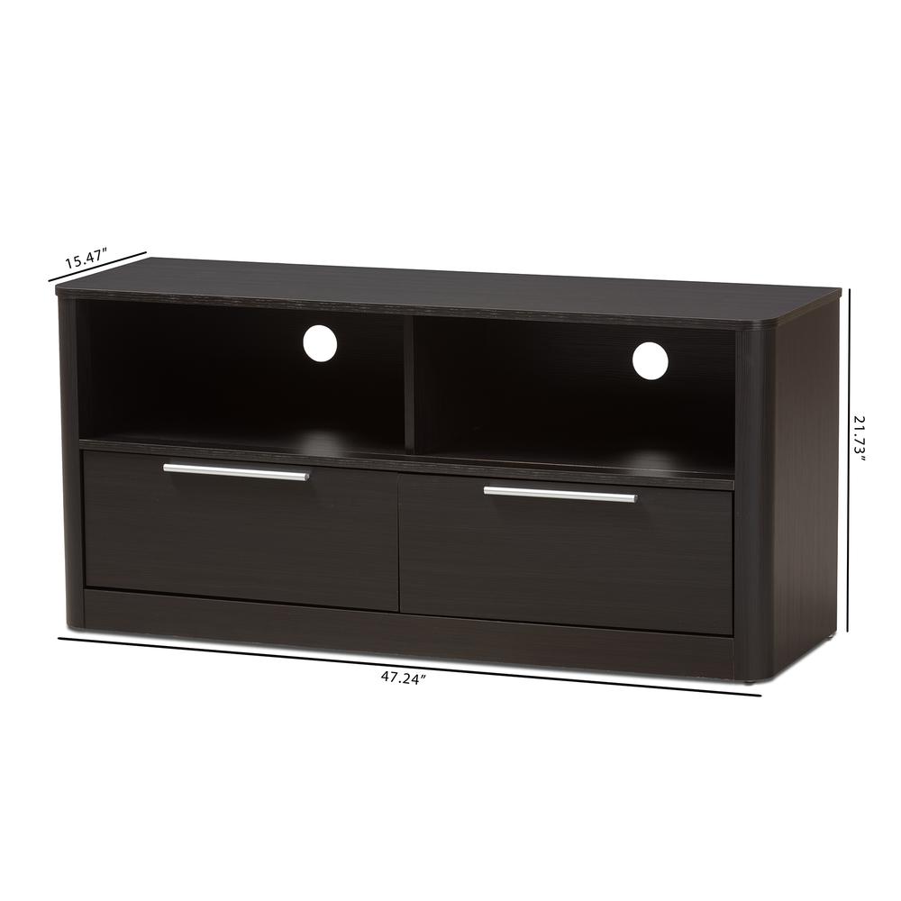 Espresso Brown Finished Wood 2-Drawer TV Stand. Picture 20