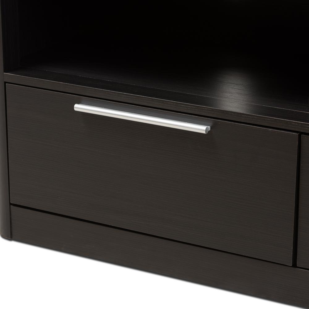 Espresso Brown Finished Wood 2-Drawer TV Stand. Picture 16