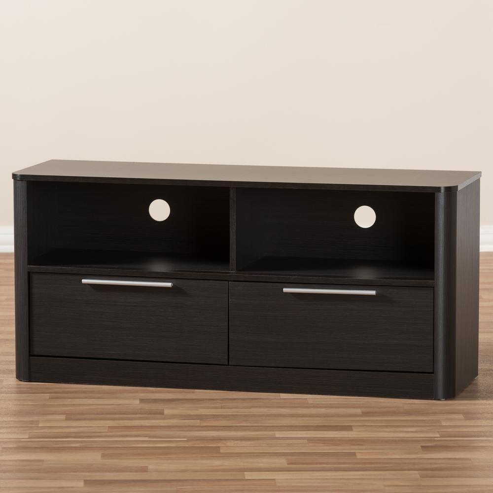 Espresso Brown Finished Wood 2-Drawer TV Stand. Picture 19