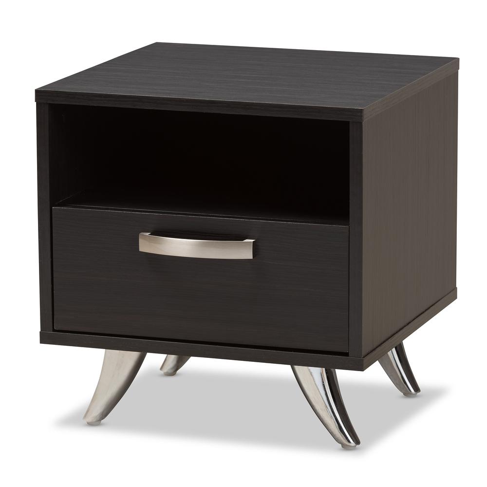 Warwick Modern and Contemporary Espresso Brown Finished Wood End Table. Picture 12