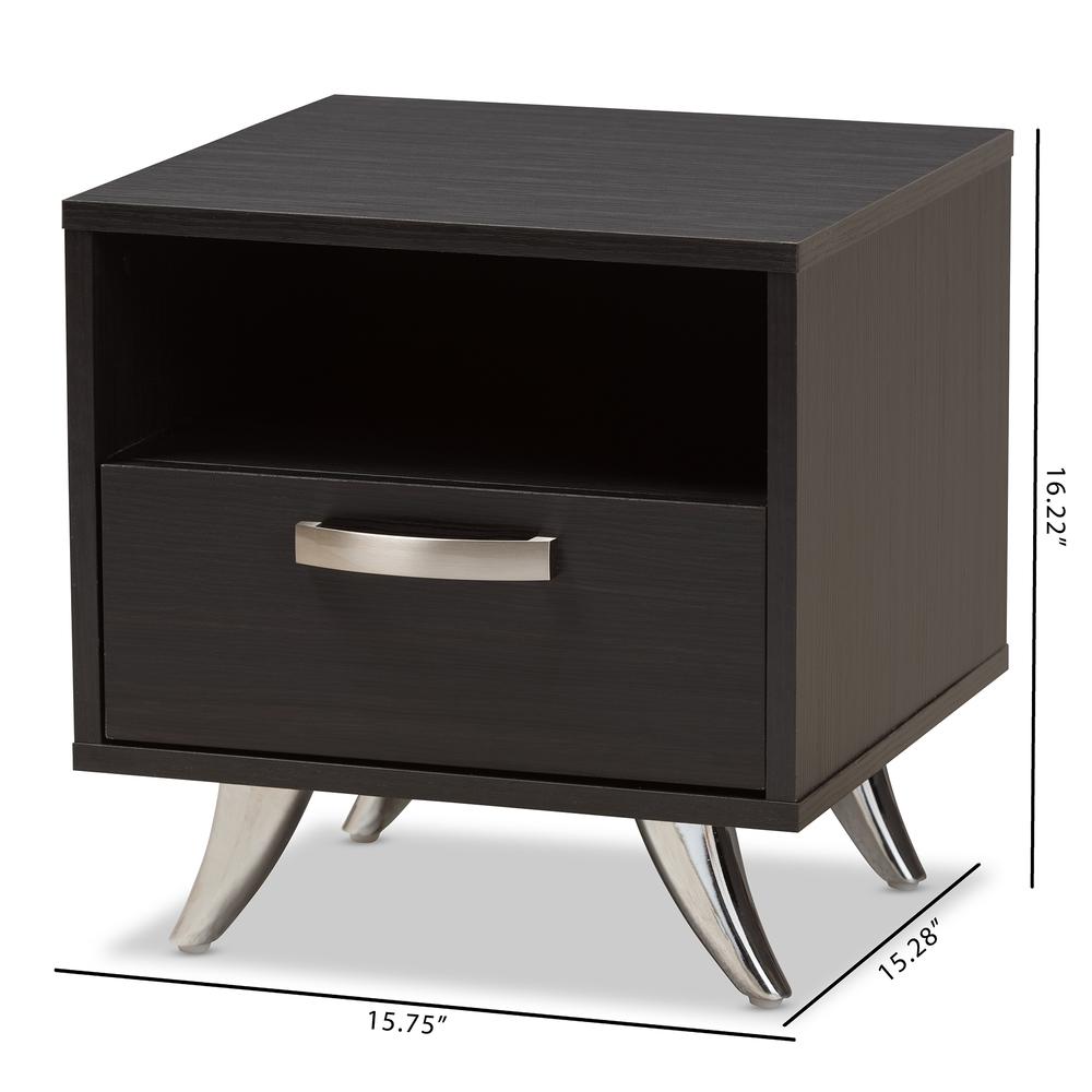Warwick Modern and Contemporary Espresso Brown Finished Wood End Table. Picture 22