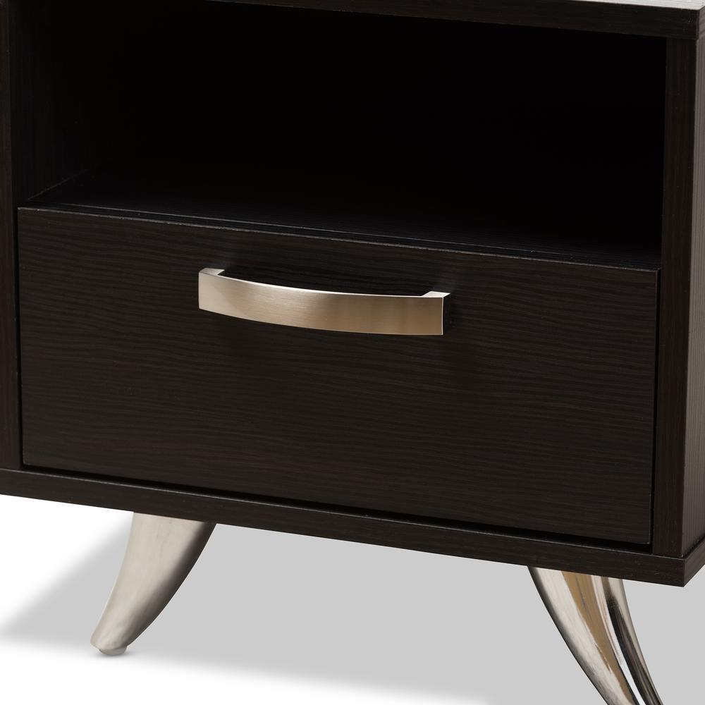 Warwick Modern and Contemporary Espresso Brown Finished Wood End Table. Picture 17