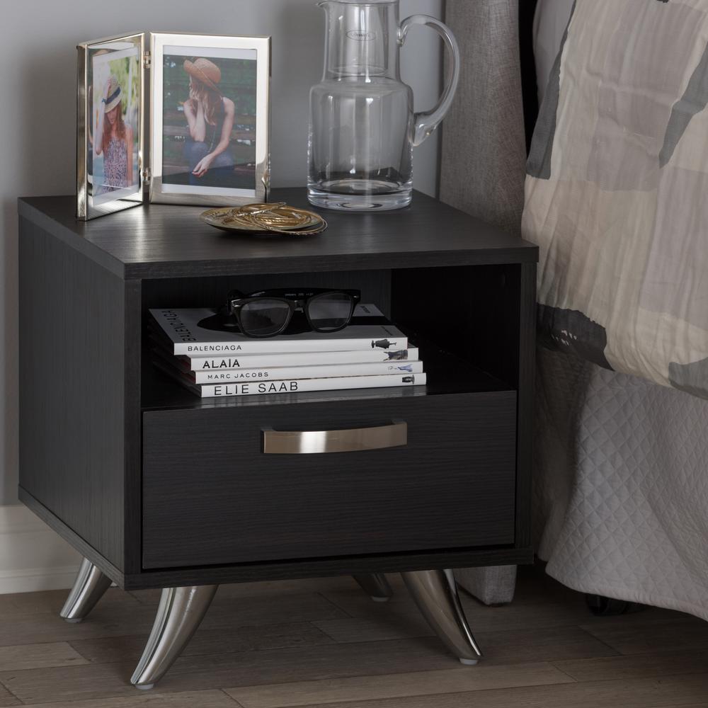 Warwick Modern and Contemporary Espresso Brown Finished Wood End Table. Picture 20