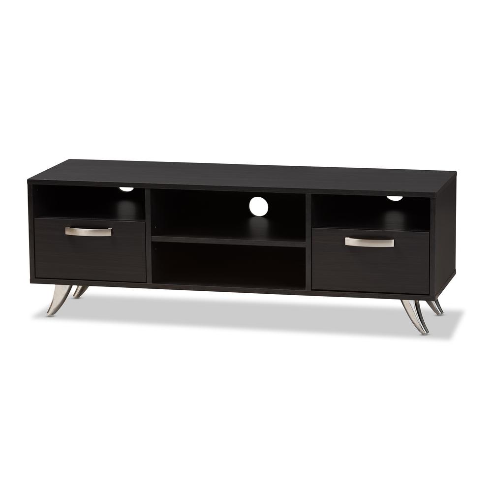 Warwick Modern and Contemporary Espresso Brown Finished Wood TV Stand. Picture 12