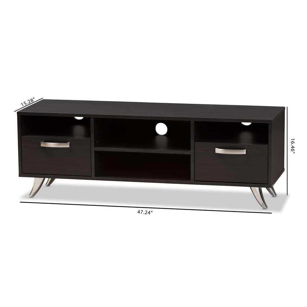 Warwick Modern and Contemporary Espresso Brown Finished Wood TV Stand. Picture 22