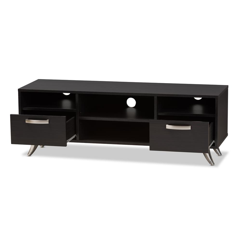 Warwick Modern and Contemporary Espresso Brown Finished Wood TV Stand. Picture 13