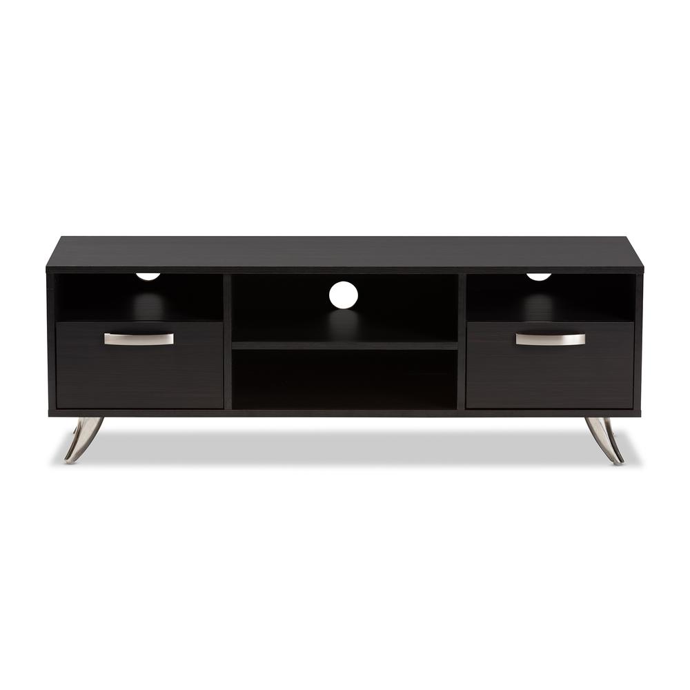 Warwick Modern and Contemporary Espresso Brown Finished Wood TV Stand. Picture 14