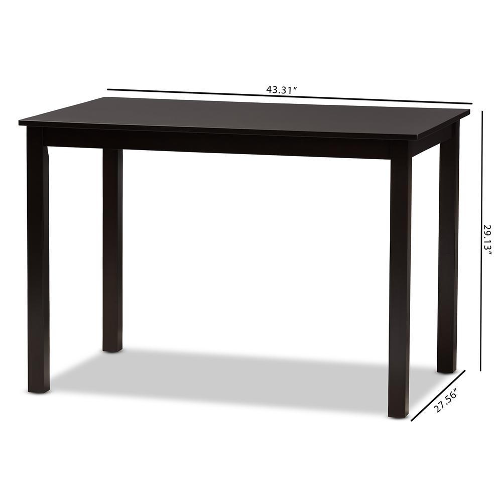 Baxton Studio Eveline Modern Espresso Brown Finished Wood 43-Inch Dining Table. Picture 14