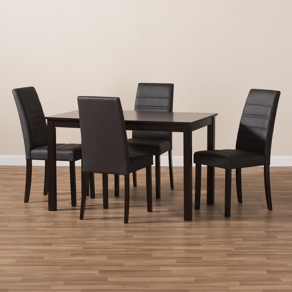 Leather Upholstered 5-Piece Dining Set. Picture 11