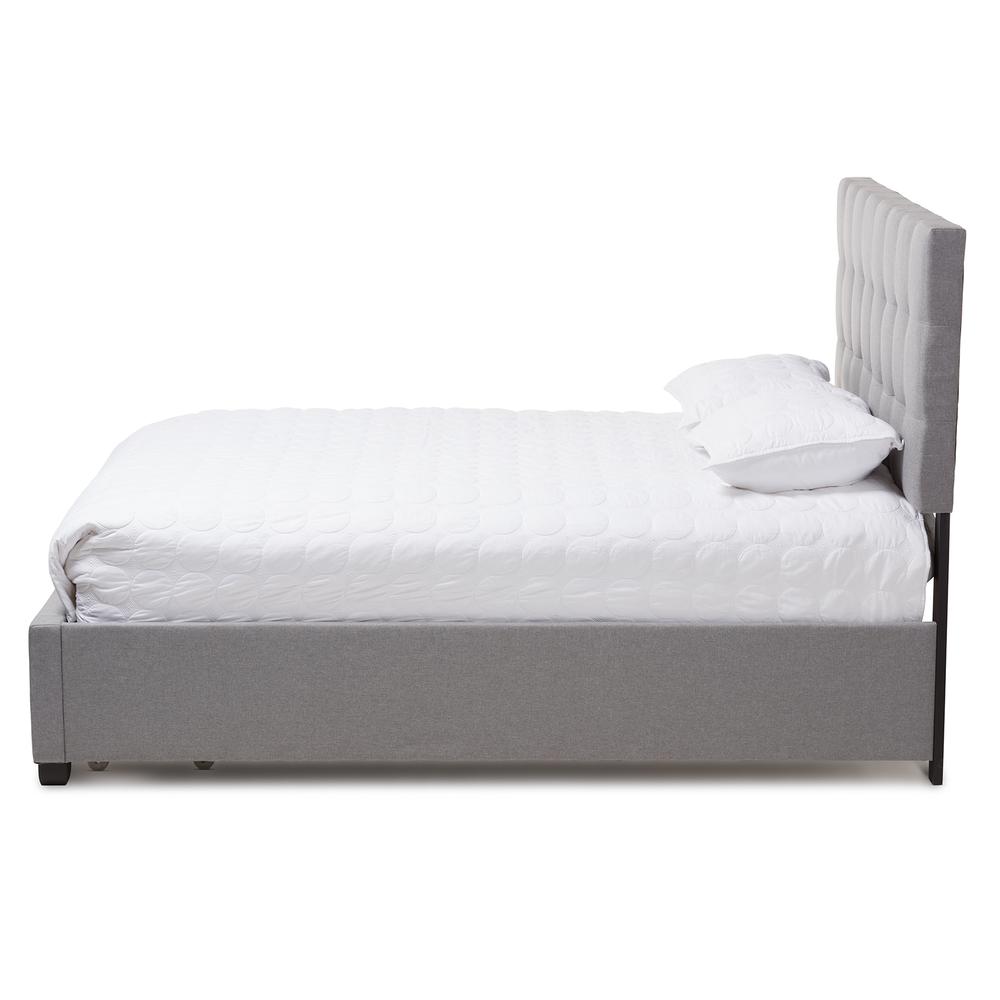Tibault Modern and Contemporary Grey Fabric Upholstered Queen Size Storage Bed. Picture 16