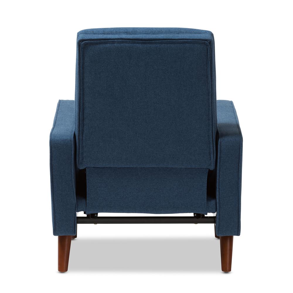 Baxton Studio Mathias Mid-century Modern Blue Fabric Upholstered Lounge Chair. Picture 18