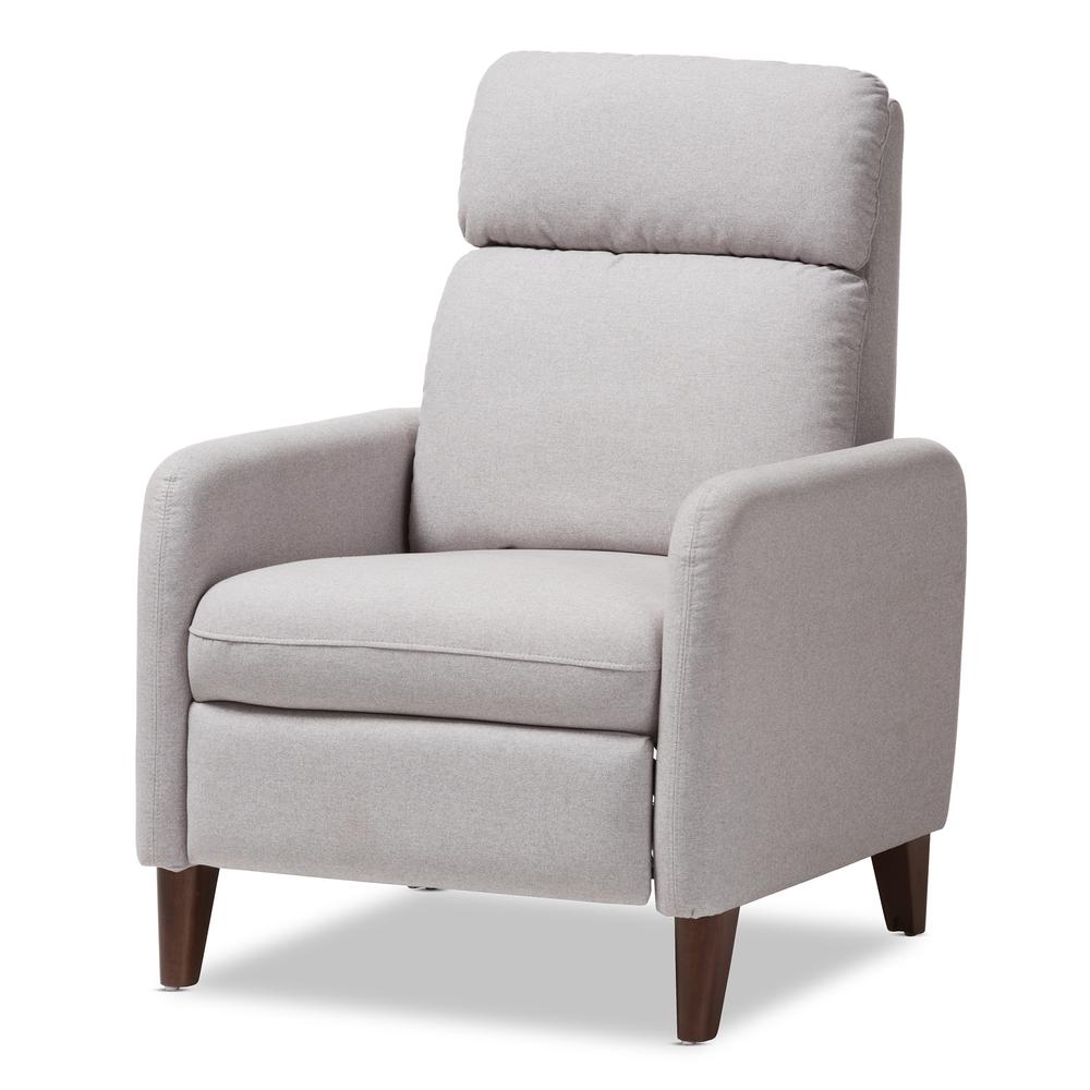 Casanova Mid-century Modern Light Grey Fabric Upholstered Lounge Chair. Picture 13