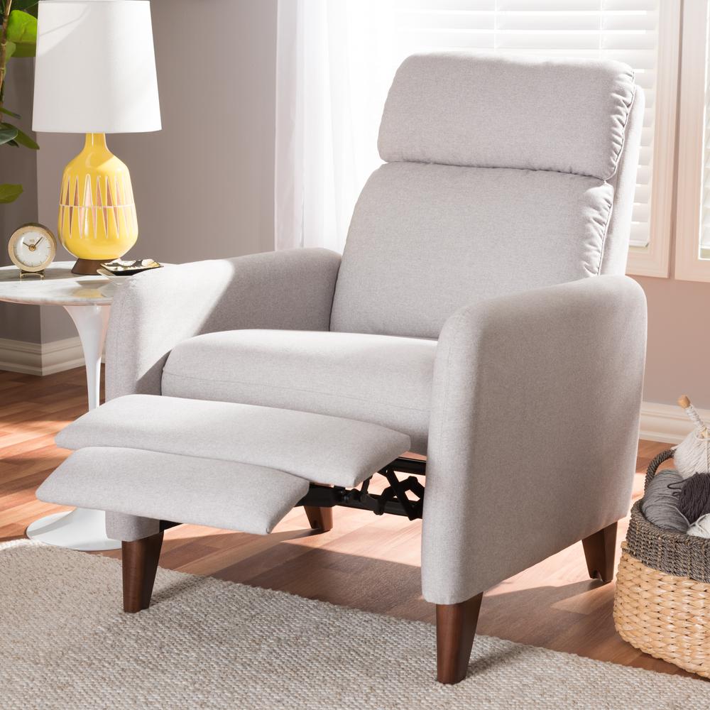 Casanova Mid-century Modern Light Grey Fabric Upholstered Lounge Chair. Picture 22