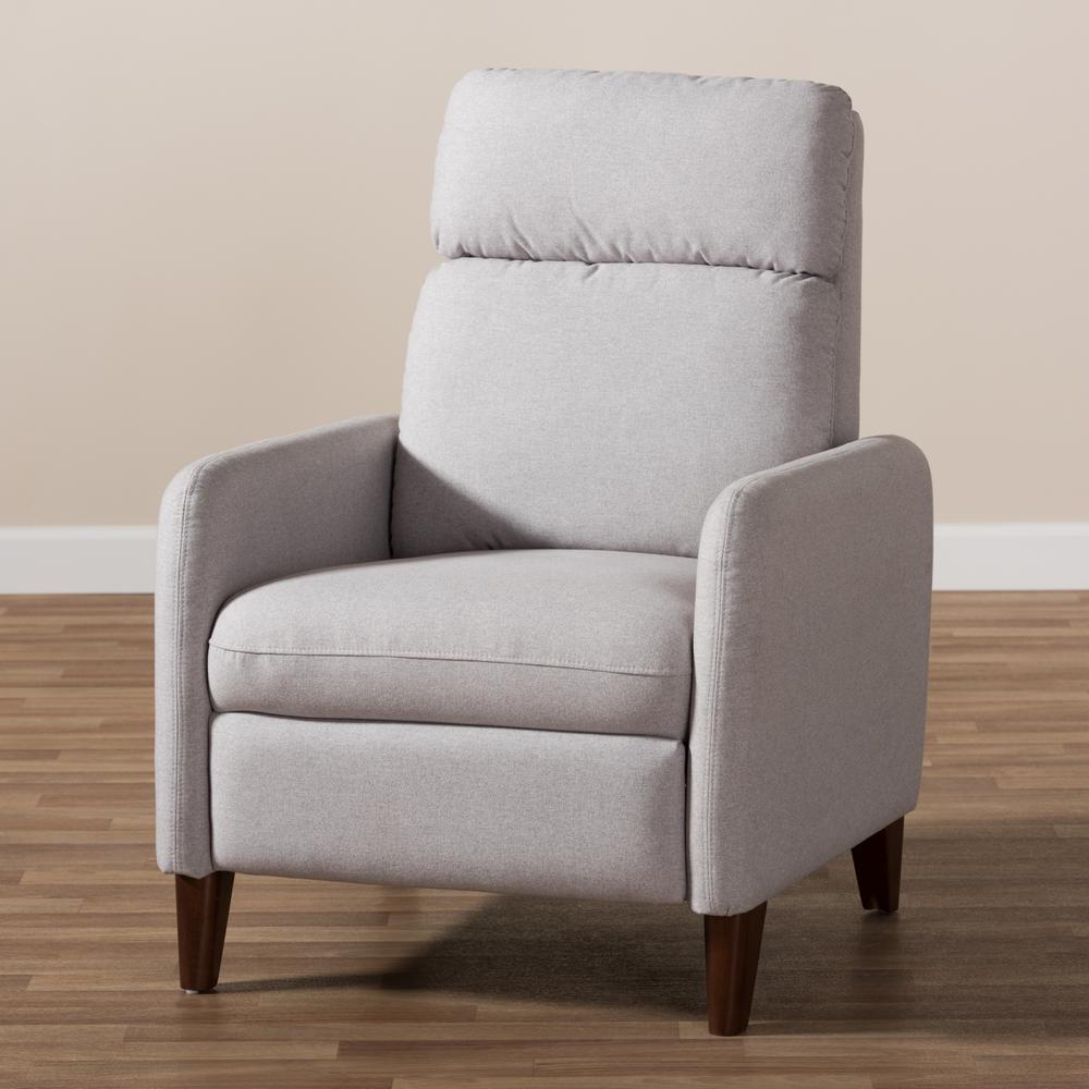 Casanova Mid-century Modern Light Grey Fabric Upholstered Lounge Chair. Picture 23