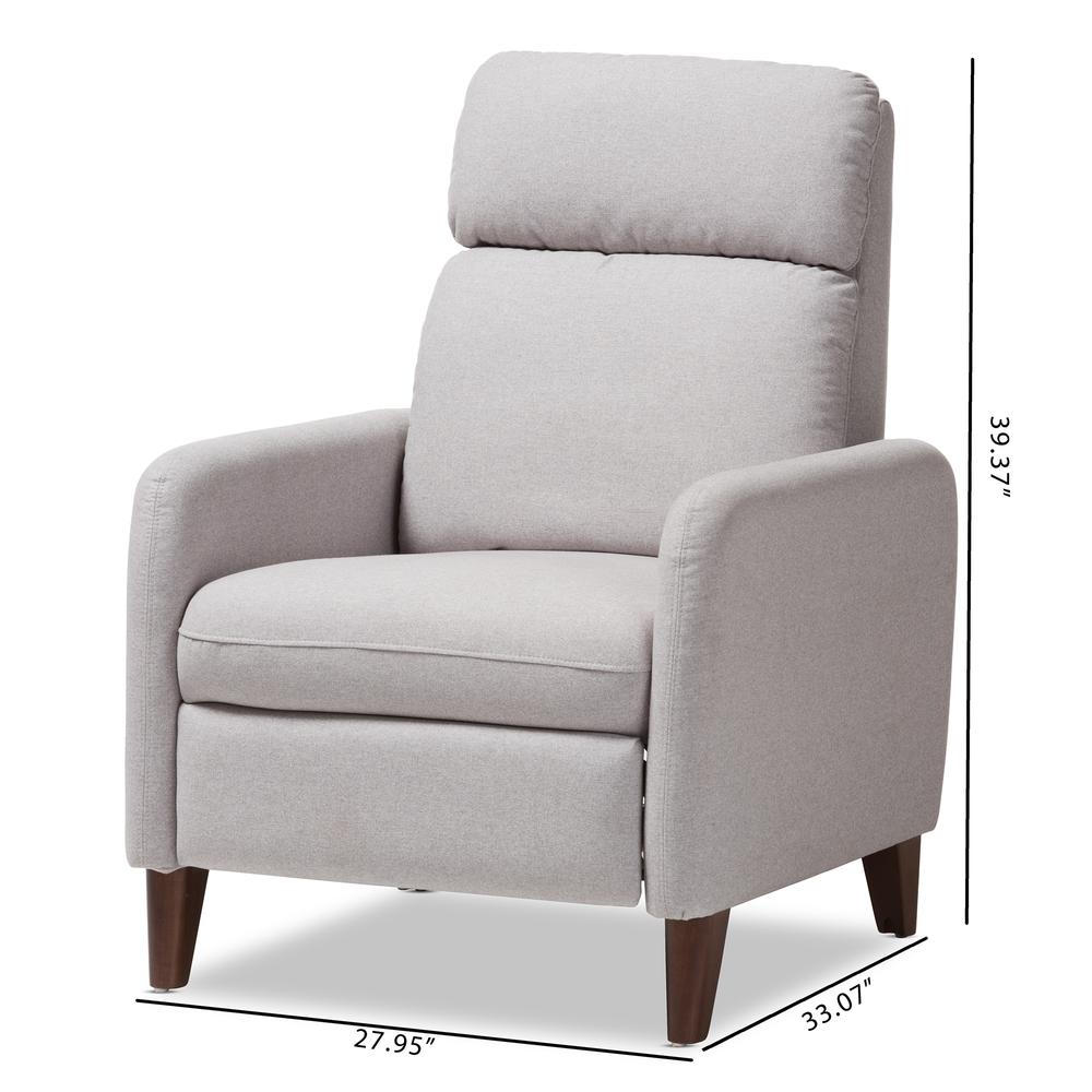 Casanova Mid-century Modern Light Grey Fabric Upholstered Lounge Chair. Picture 24
