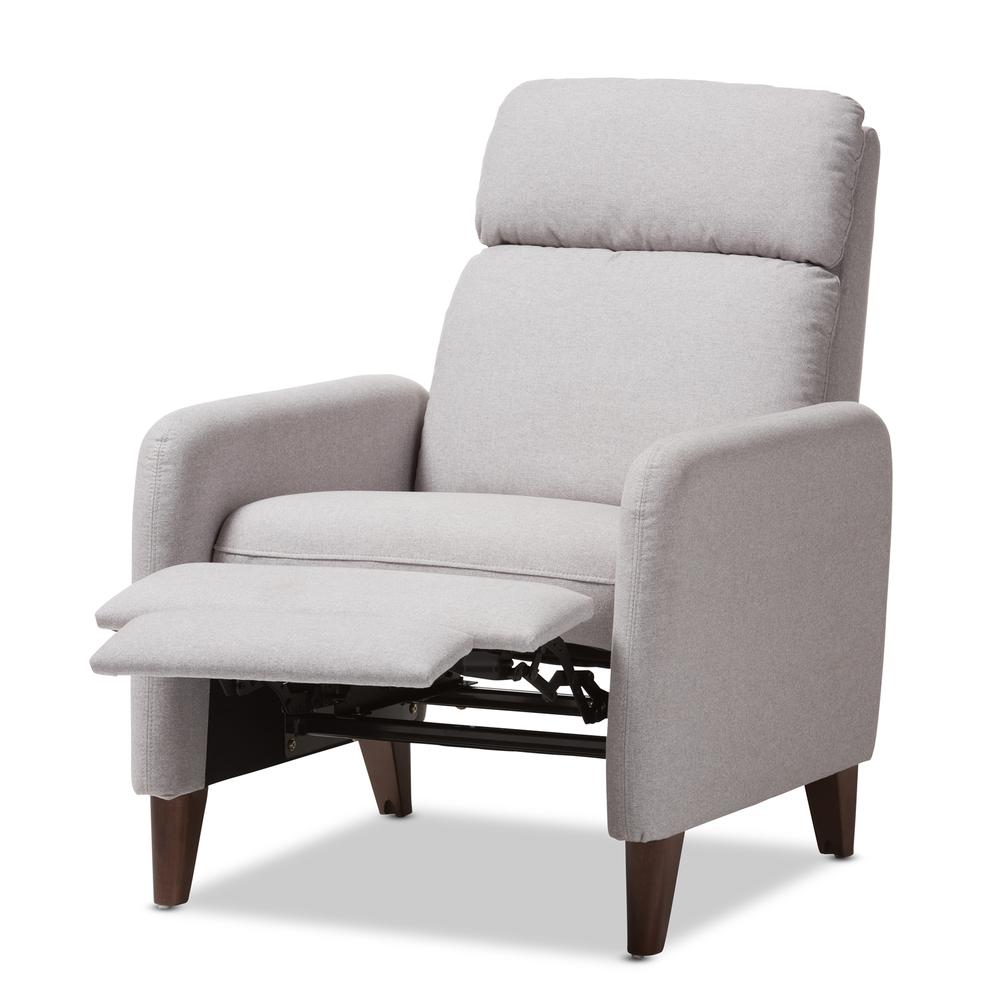 Casanova Mid-century Modern Light Grey Fabric Upholstered Lounge Chair. Picture 14