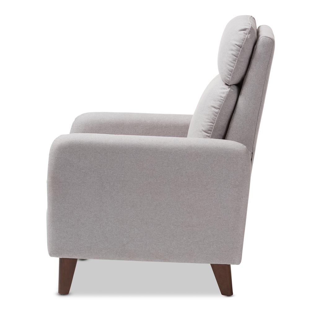 Casanova Mid-century Modern Light Grey Fabric Upholstered Lounge Chair. Picture 17