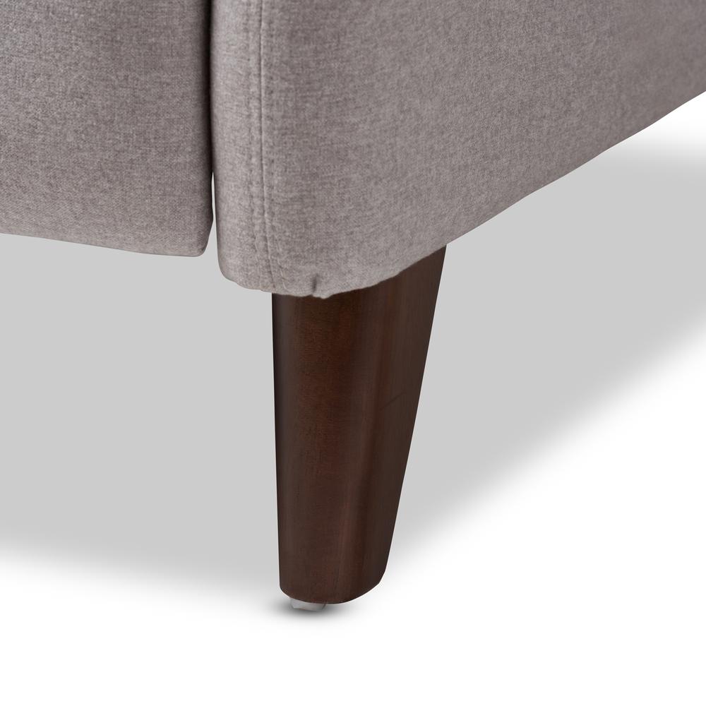 Casanova Mid-century Modern Light Grey Fabric Upholstered Lounge Chair. Picture 20