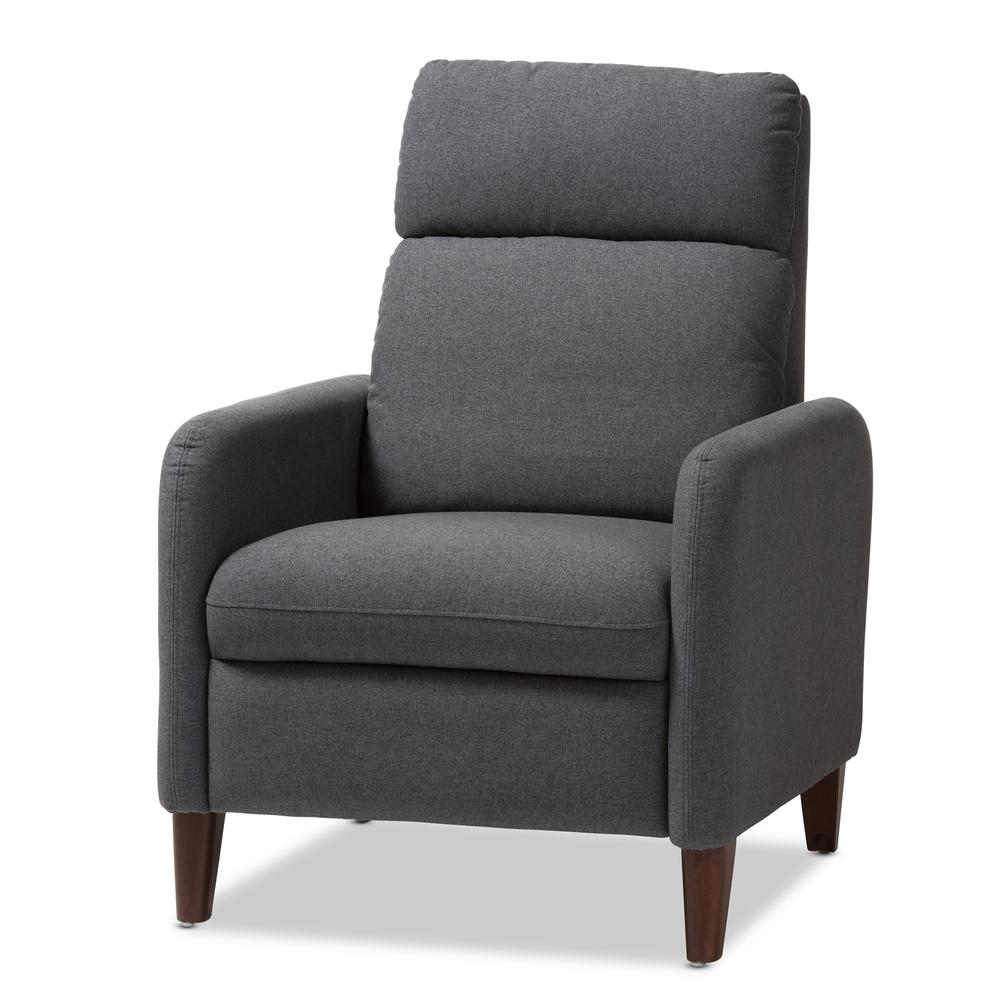 Baxton Studio Casanova Mid-century Modern Grey Fabric Upholstered Lounge Chair. Picture 12