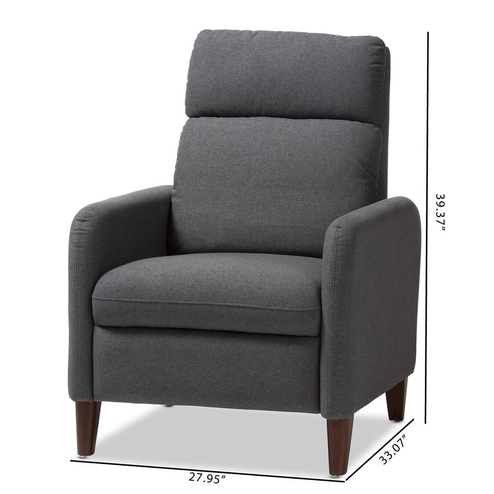 Baxton Studio Casanova Mid-century Modern Grey Fabric Upholstered Lounge Chair. Picture 22