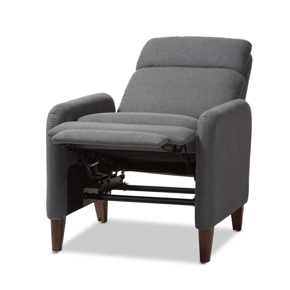 Baxton Studio Casanova Mid-century Modern Grey Fabric Upholstered Lounge Chair. Picture 14