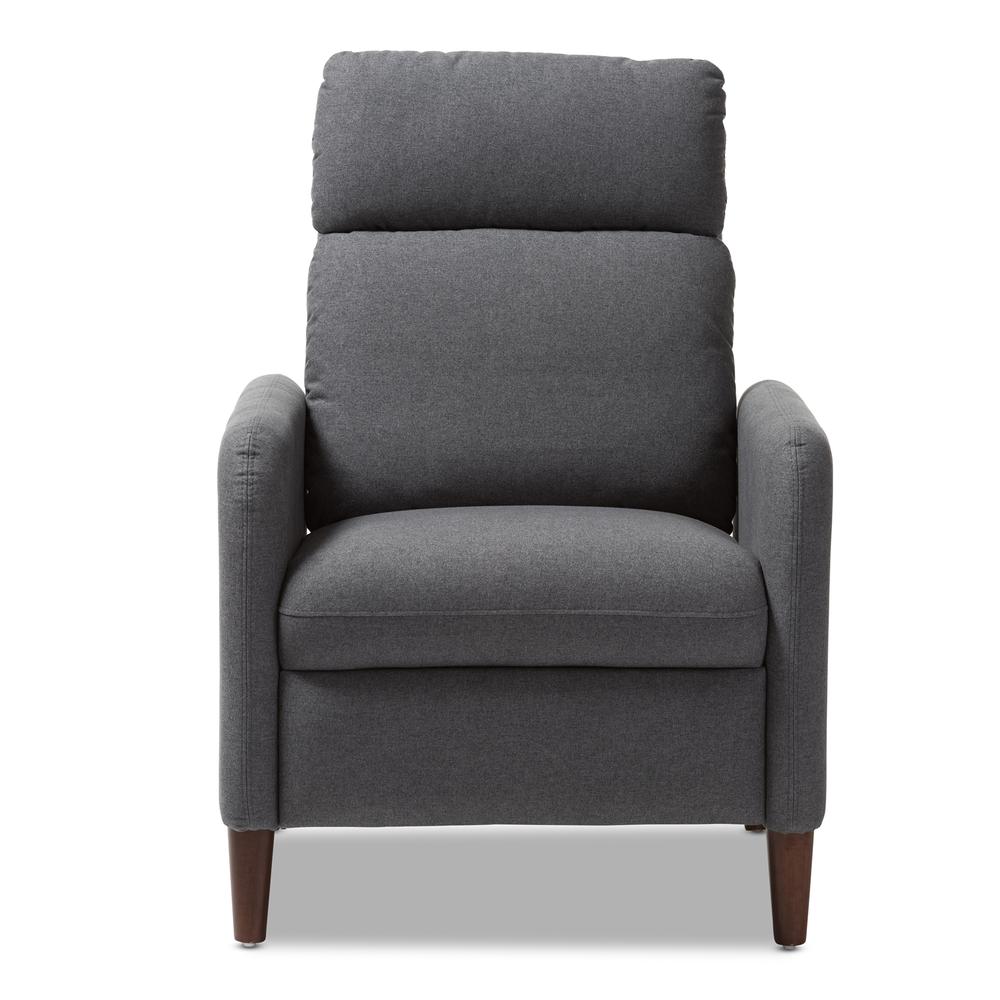 Baxton Studio Casanova Mid-century Modern Grey Fabric Upholstered Lounge Chair. Picture 15
