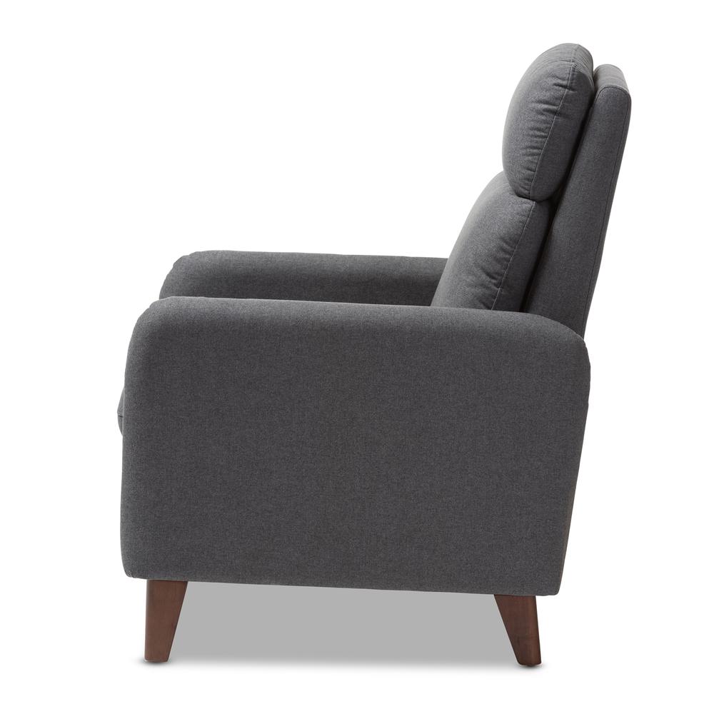 Baxton Studio Casanova Mid-century Modern Grey Fabric Upholstered Lounge Chair. Picture 16