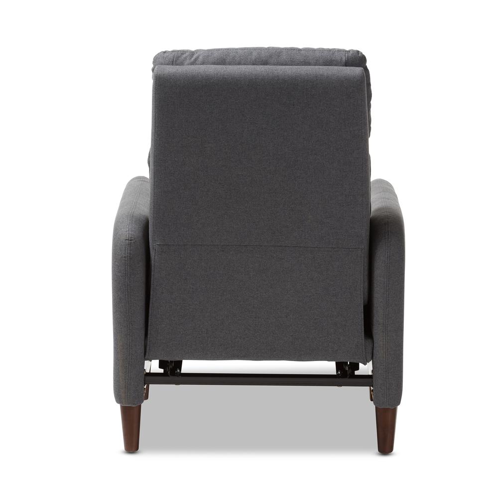 Baxton Studio Casanova Mid-century Modern Grey Fabric Upholstered Lounge Chair. Picture 17
