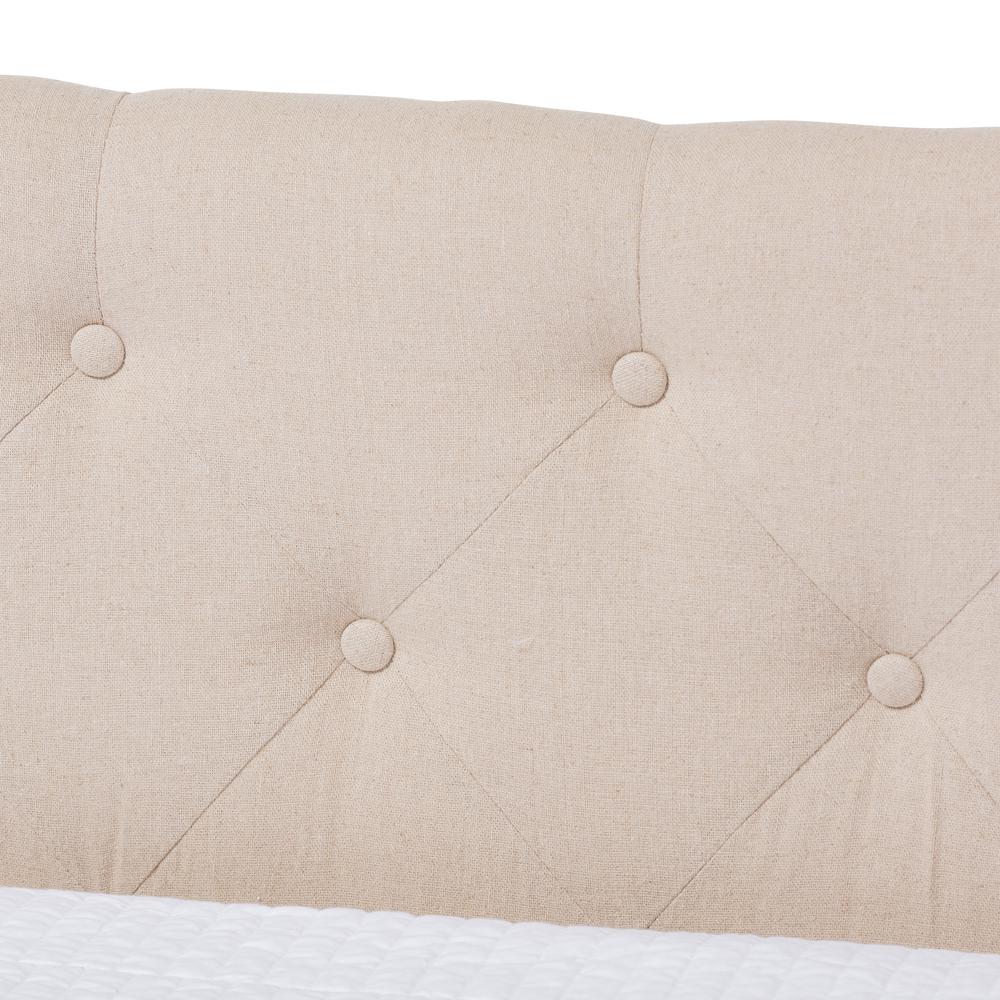 Cherine Classic and Contemporary Beige Fabric Upholstered Daybed with Trundle. Picture 18