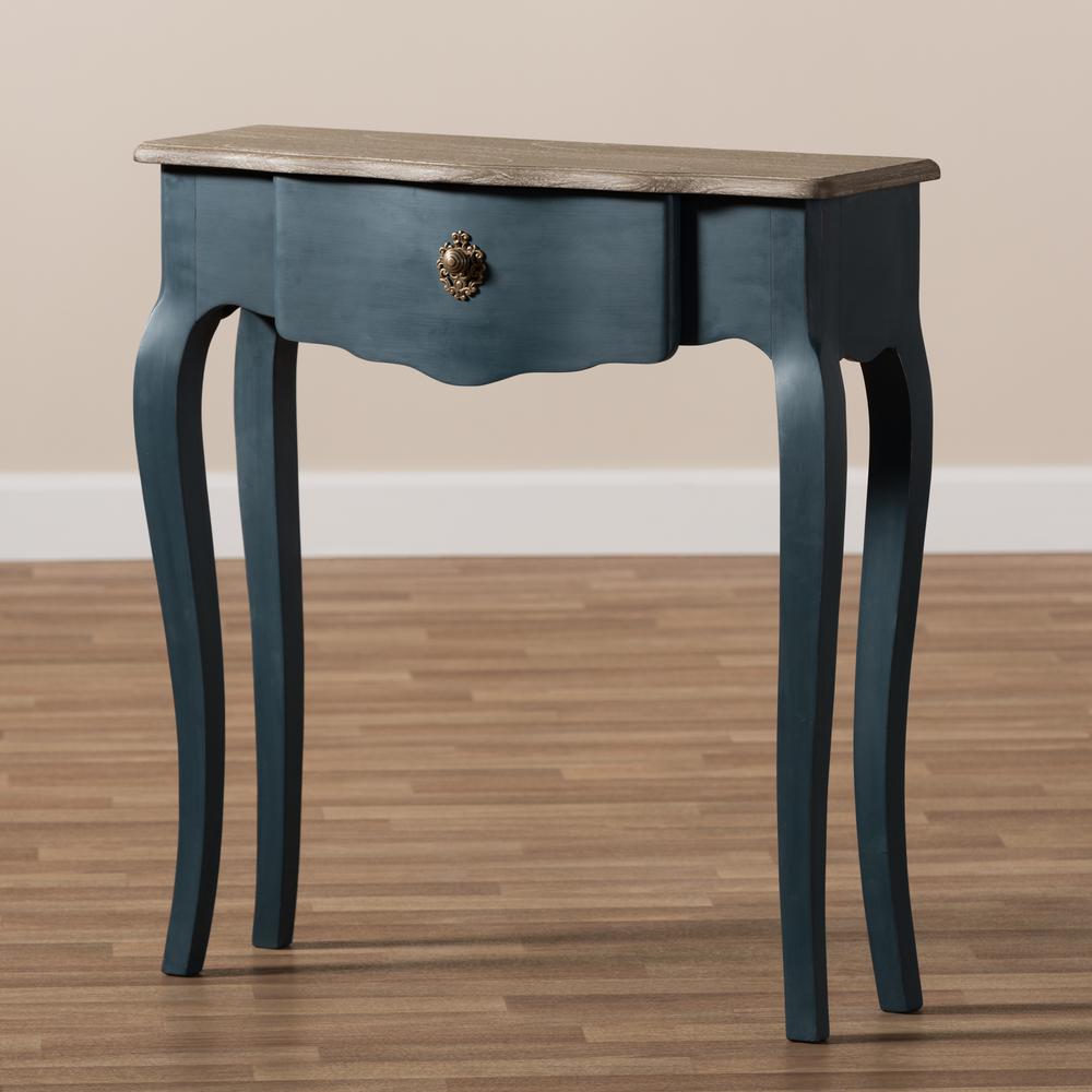 Baxton Studio Mazarine Classic and Provincial Blue Spruce Finished Console Table. Picture 21