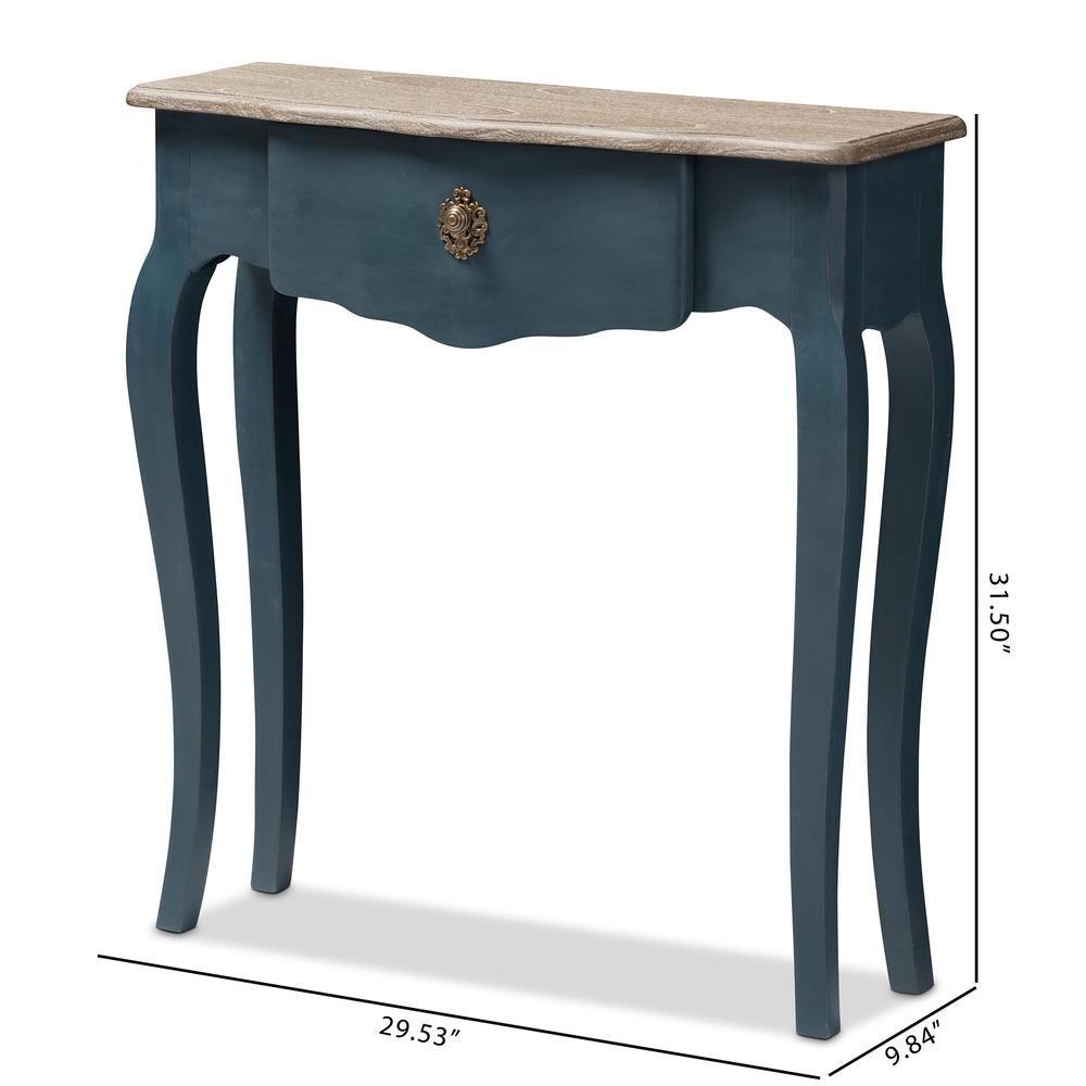 Baxton Studio Mazarine Classic and Provincial Blue Spruce Finished Console Table. Picture 22