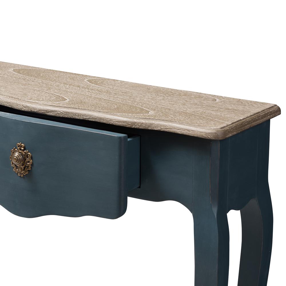 Baxton Studio Mazarine Classic and Provincial Blue Spruce Finished Console Table. Picture 18