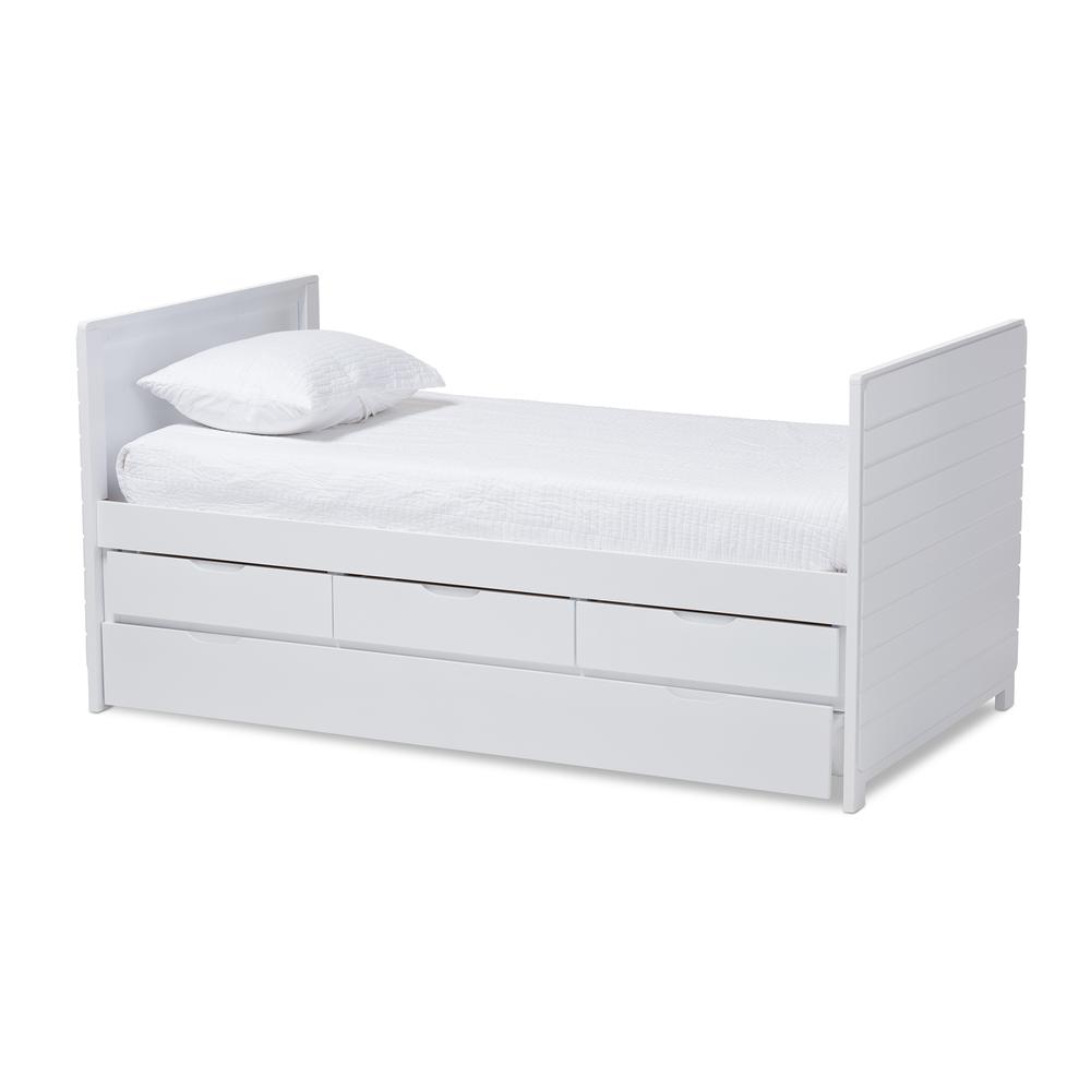 Baxton Studio Linna Modern and Contemporary White-Finished Daybed with Trundle. Picture 12