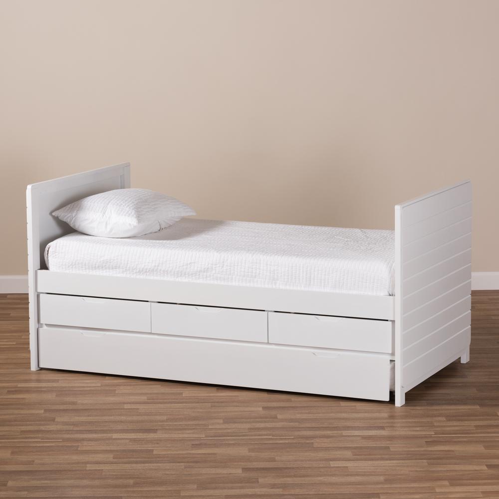 Baxton Studio Linna Modern and Contemporary White-Finished Daybed with Trundle. Picture 21