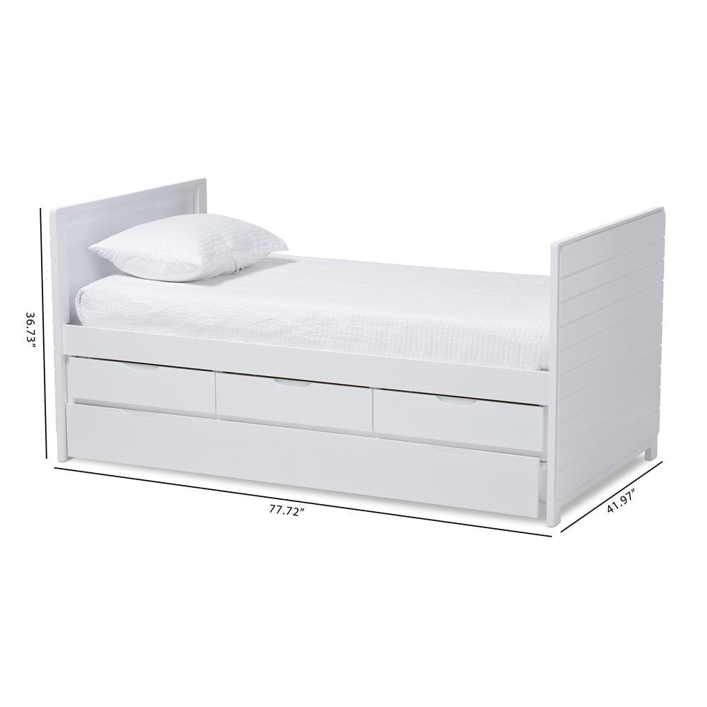 Baxton Studio Linna Modern and Contemporary White-Finished Daybed with Trundle. Picture 22