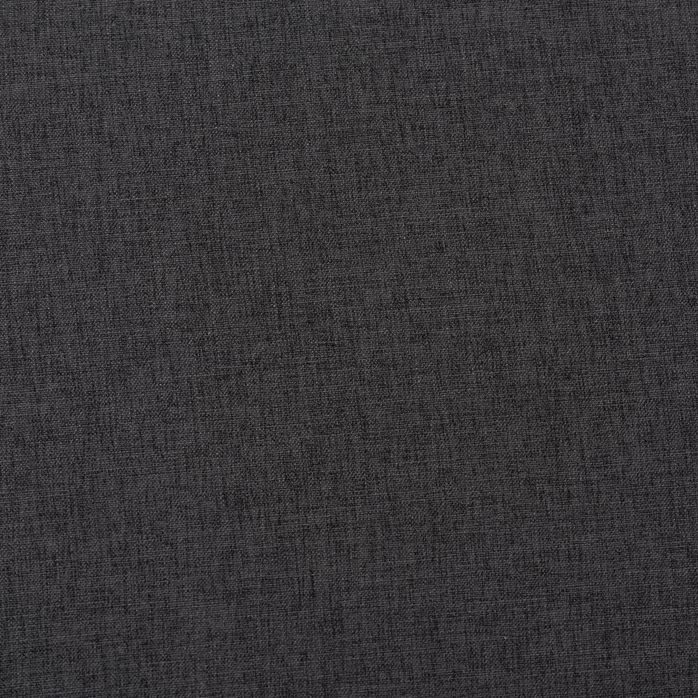 Dark Grey Fabric Upholstered Walnut Brown Finished Wood Ottoman. Picture 11