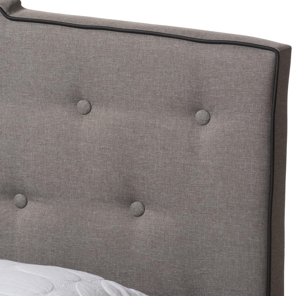 Vivienne Modern and Contemporary Light Grey Fabric Upholstered Full Size Bed. Picture 14